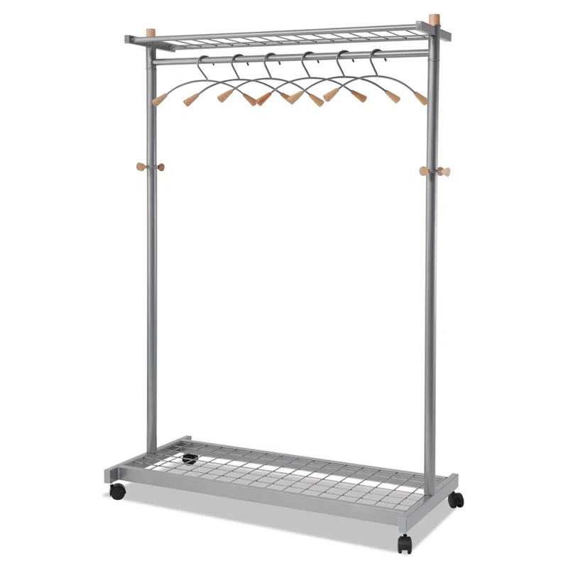 Alba 45.6'' Metal Adjustable Rolling Clothing Rack