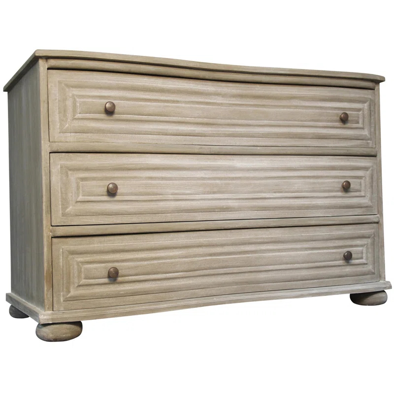 Noir Lauren Solid Wood 45'' W 3 - Drawer Dresser