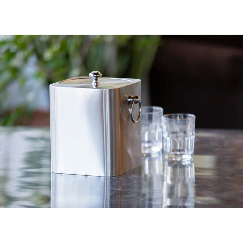 Service Ideas Square 3 Liter Stainless Steel Ice Bucket