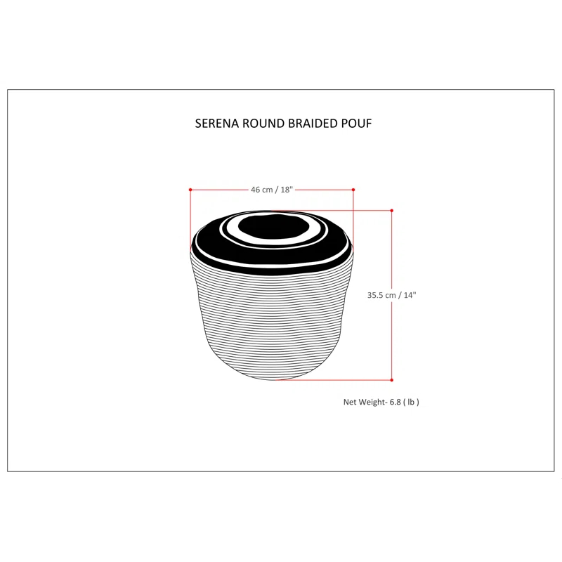 Simpli Home Serena Upholstered Pouf