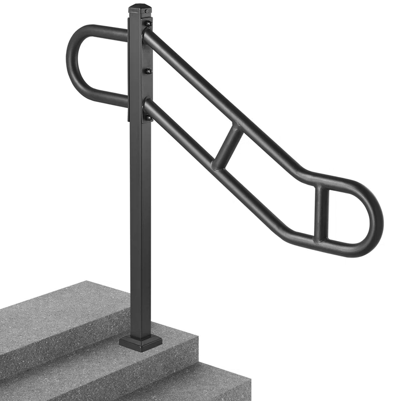 VEVOR VEVOR Single Post Handrail for Outdoor 1-3 Step 40.5" Stair Handrail Floor Mount