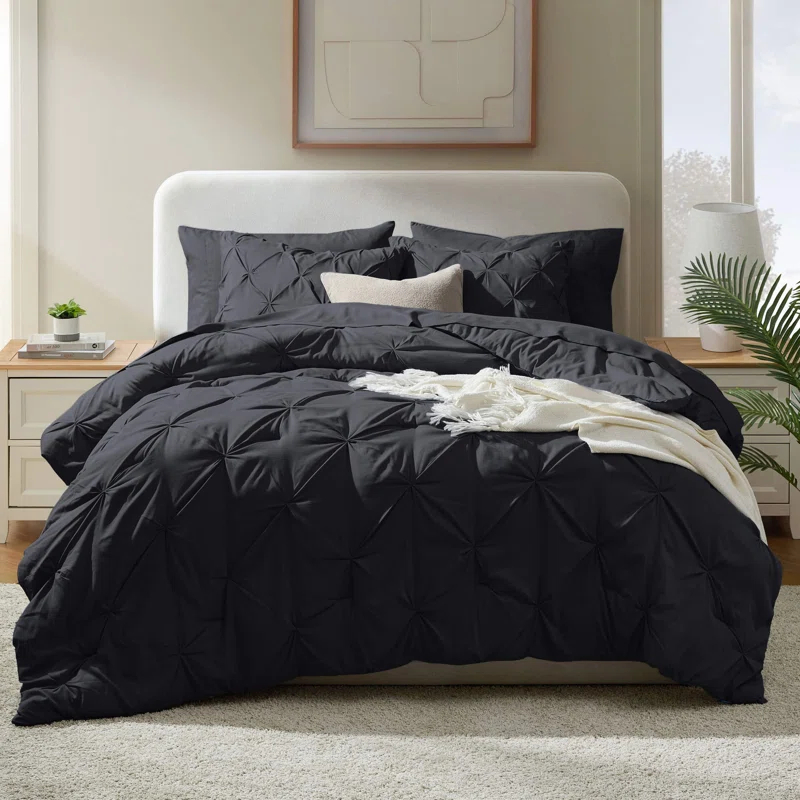 Nestl Bed-in-A-Bag Pleated Comforter Set with Bed Sheets