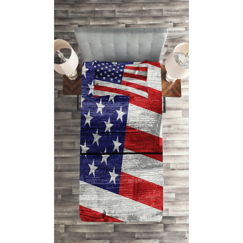 Ambesonne Farmhouse / Country Striped Coverlet Set