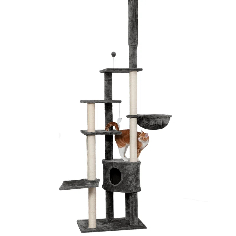 FurHaven 113"  Floor to Ceiling Playground Cat Tree