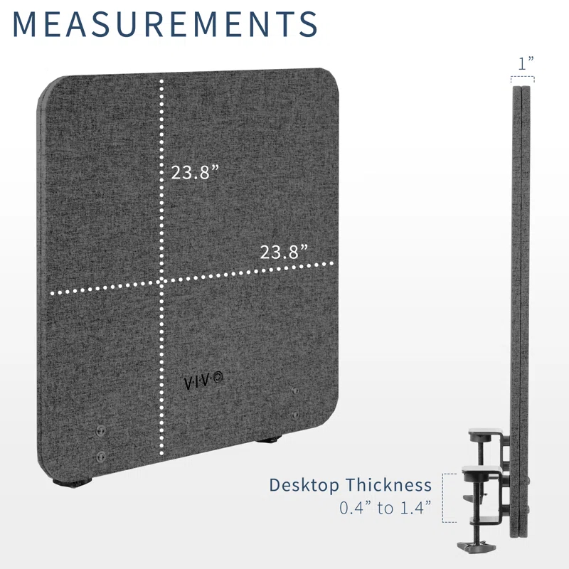 VIVO Clamp-on 24" x 24" Desktop Privacy Panel (PP-1-V024G Series)