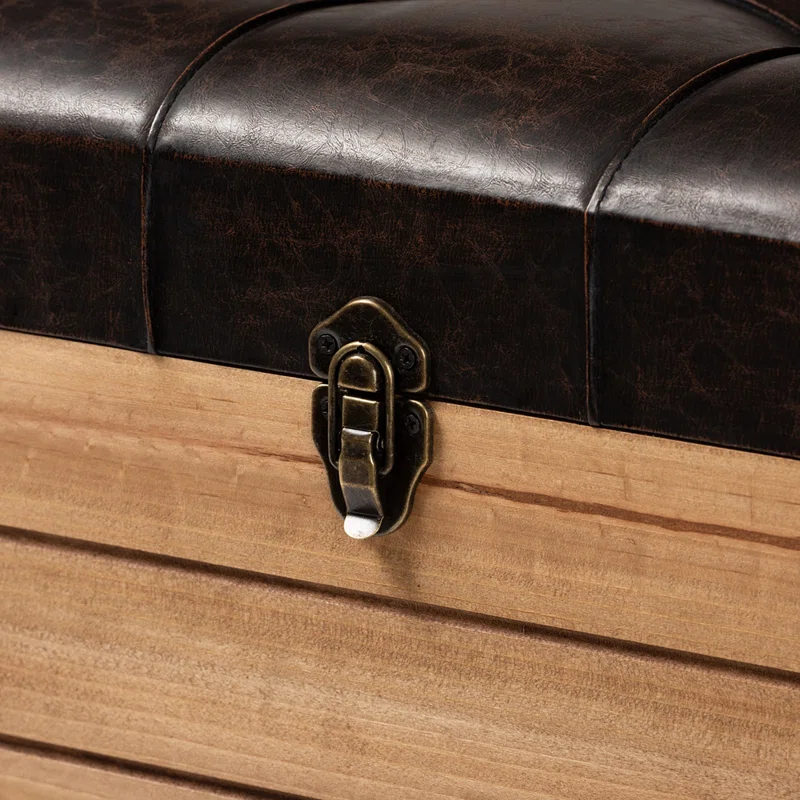 Skyline Decor Edmund Faux Leather Ottoman