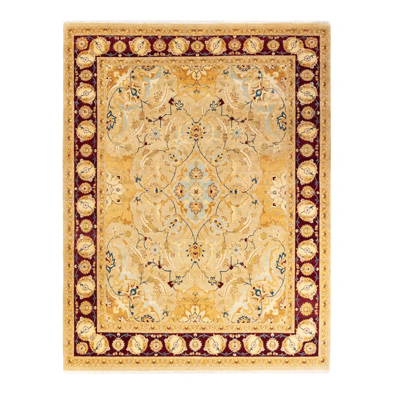 Solo Rugs Classic One-of-a-Kind Hand-Knotted New Age 8'1" x 10'7" Wool Area Rug in Beige/Ivory/Rust | Perigold