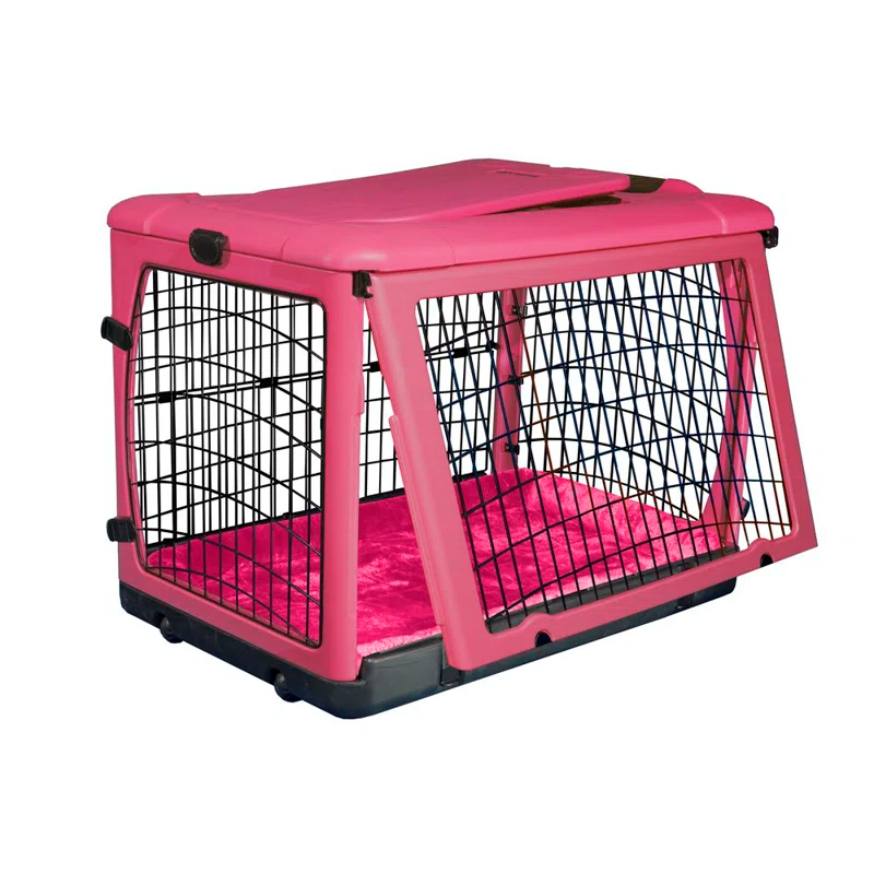 Plastic Collapsible Pet Crate with 4 Doors