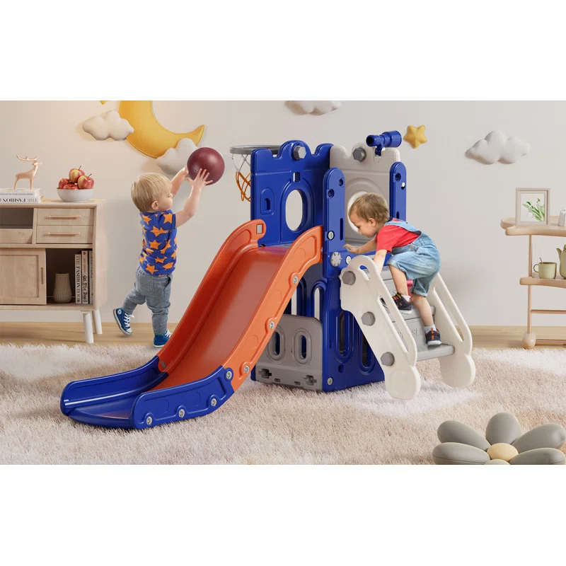 7 in 1 Kids Slide, Toddler slide with Climber Outdoor Indoor Slide Playset