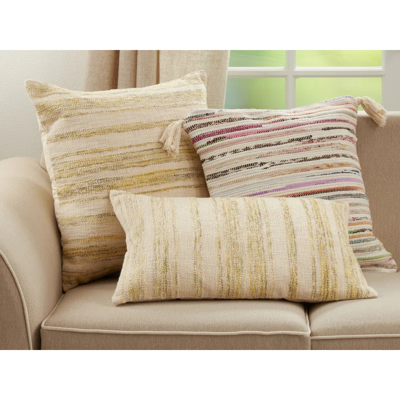 Saro Pavimento Collection Tassels Pillow Cover
