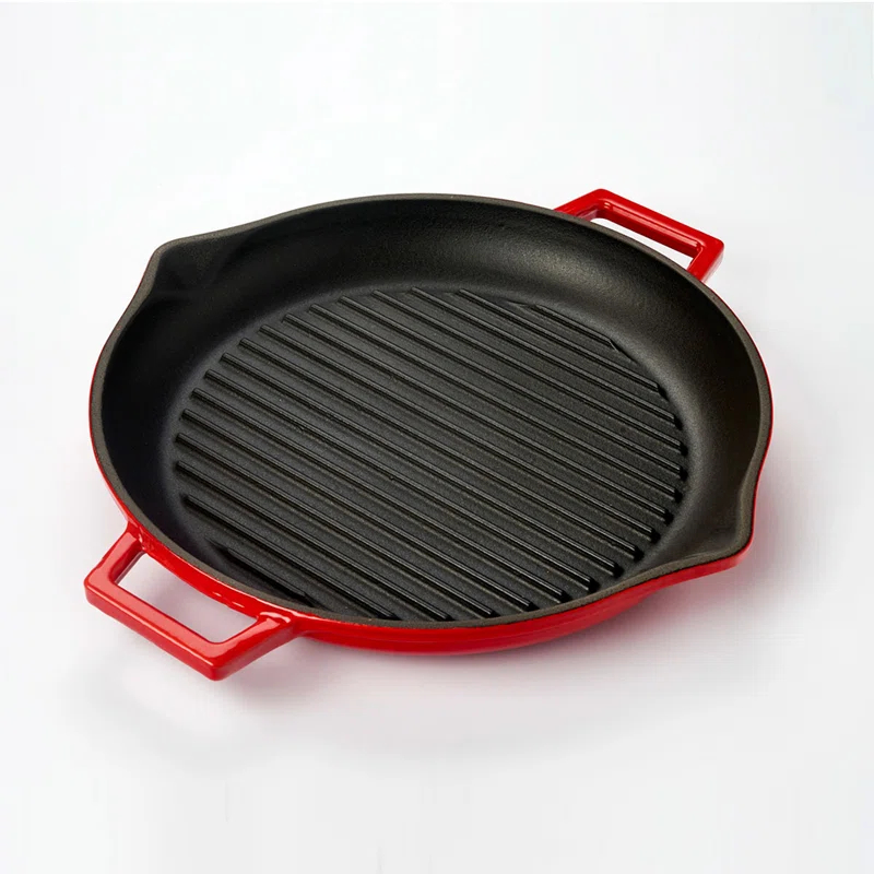 LAVA CAST IRON Lava Enameled Cast Iron Grill Pan 12 inch-Round