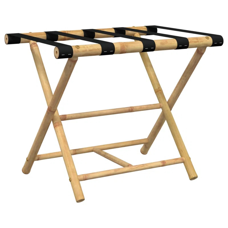 Vidaxl Folding Luggage Rack 24.4"X16.5"X19.9" Bamboo