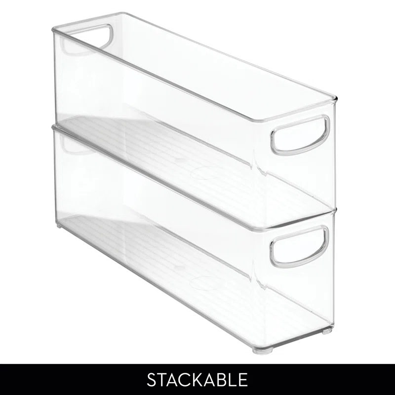 iDesign iDesign Recycled Plastic Stackable Storage Bin - Perfect to Hold Breast Milk  Bags - Clear