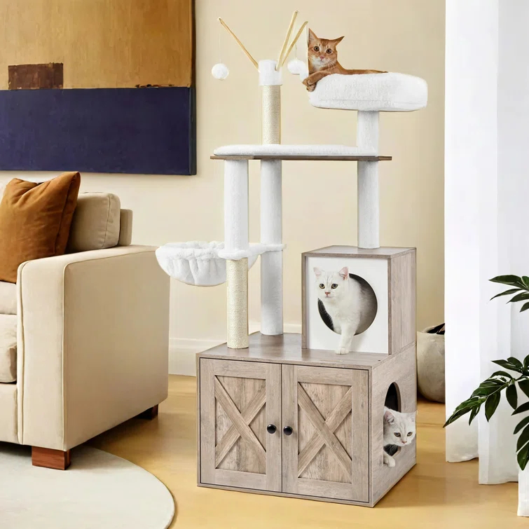 Archie & Oscar™ 55.1" Cat Tree with Litter Box Enclosure