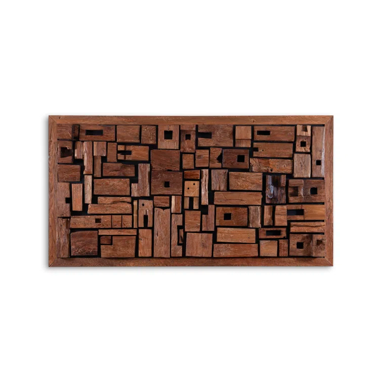 Asken Large Reclaimed Wood Contemporary Wall Art