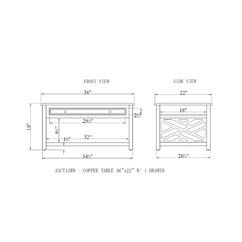 Alaterre Lund 3 - Piece Living Room Table Set