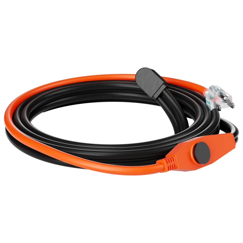 VEVOR Pipe Heating Cable 24FT 7W/FT Heat Tape for Pipes with Built-in Thermostat