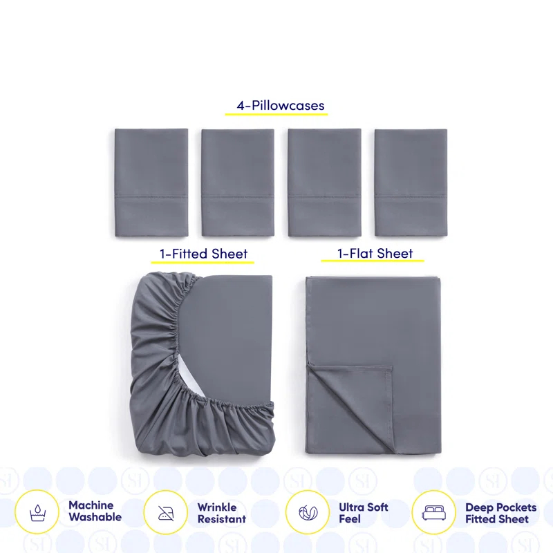 Sweet Home Collection Luxurious Soft Microfiber Sheet Set with Bonus Pillowcases