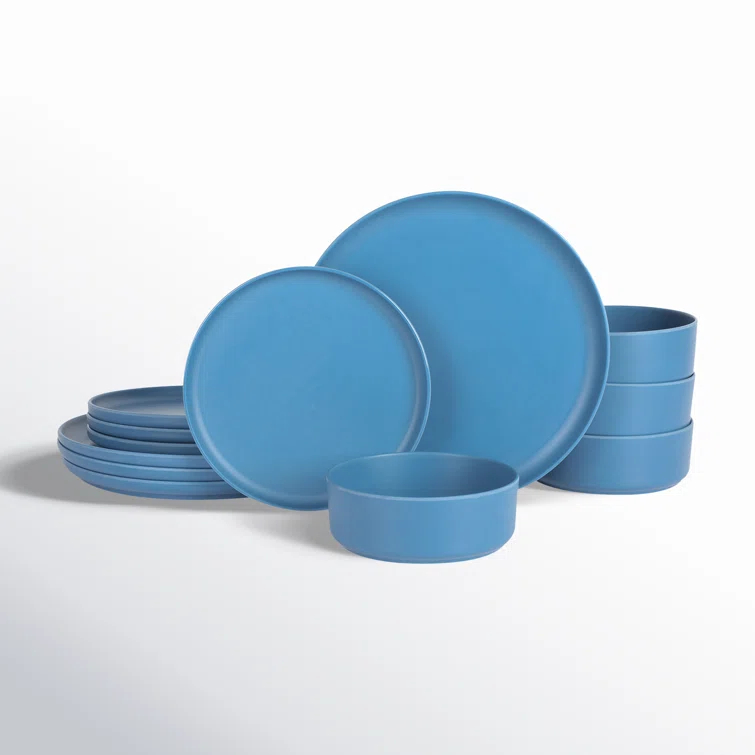 Gibson Home Canyon Crest 12-Piece Stackable Matte Melamine Dinnerware Set