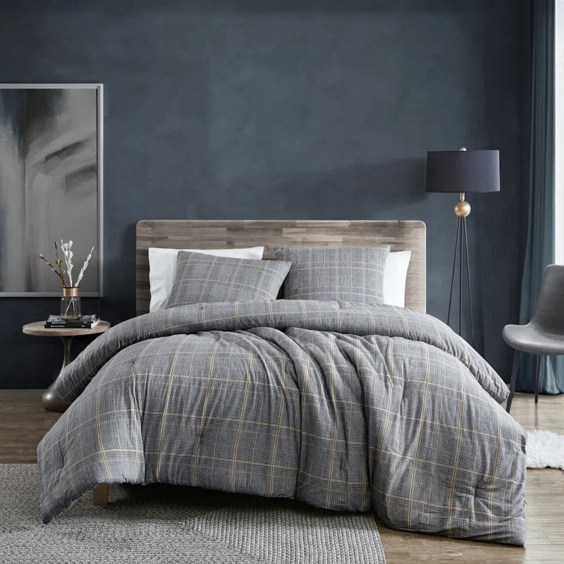 Kenneth Cole Kenneth Cole Sussex Flannel Black Comforter Set