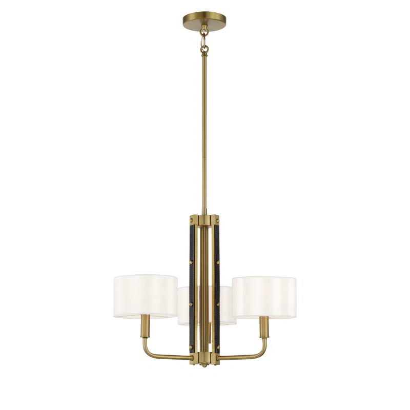 Minka Lavery Chelsea Soft Brass With White Silk Chandelier