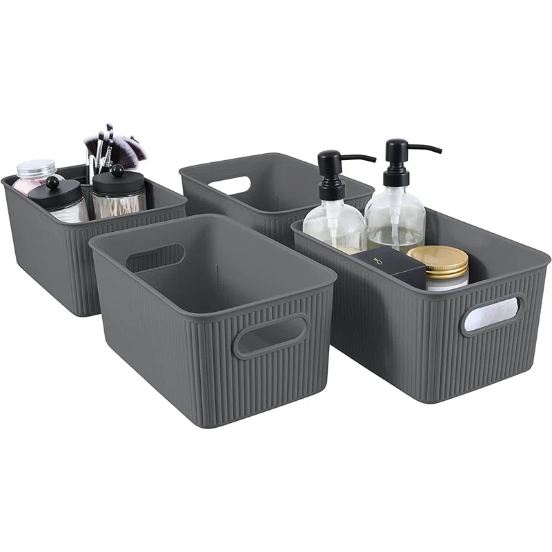 Superio Ribbed Plastic Basket Set