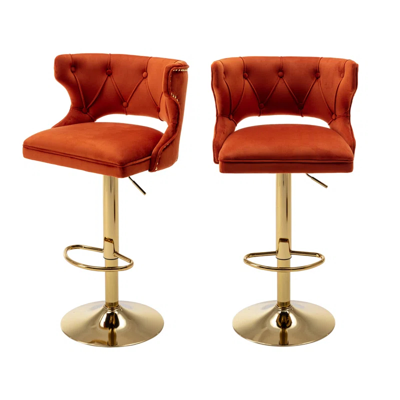 Rosdorf Park Swivel Adjustable Height Counter Stool (Set of 2)