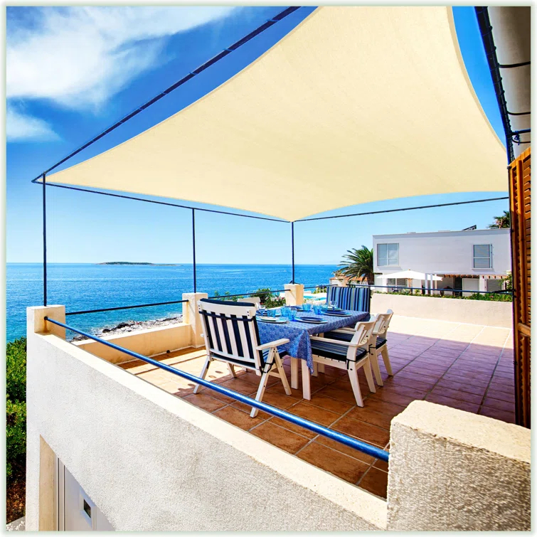 ColourTree Colourtree Sun Shade Sail Rectangle Canopy Fabric Cloth Screen, Water Permeable & UV Block UPF50