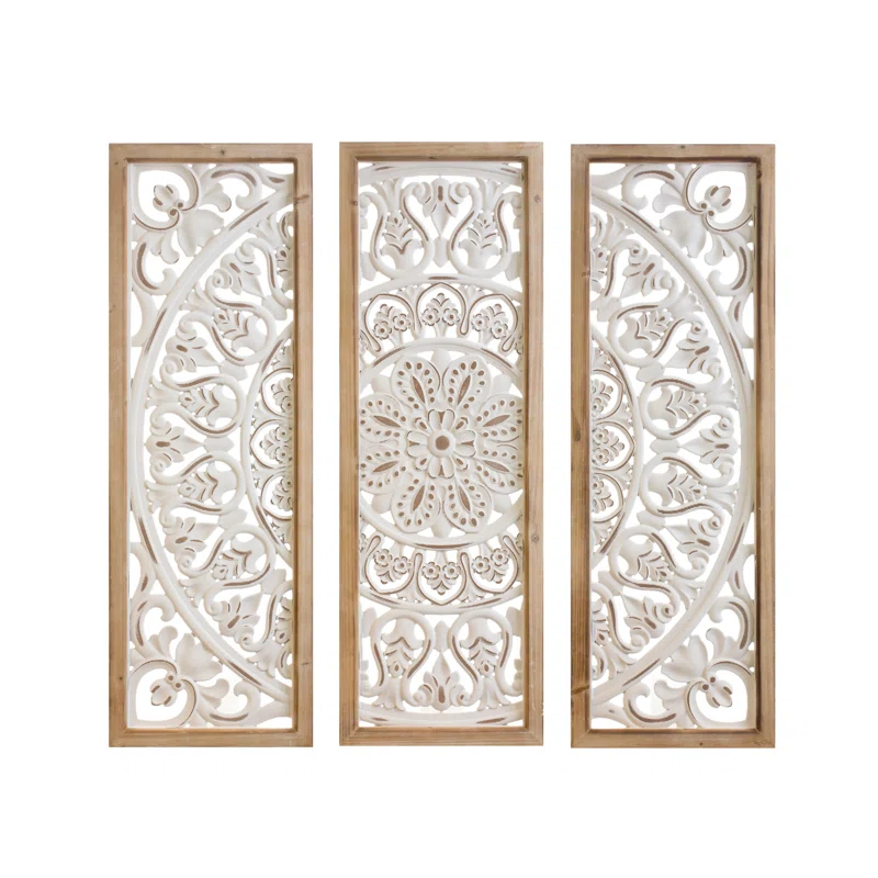 Ornate Metal Panel Wall Art (Set of 3)-88603DS (Set of 3)