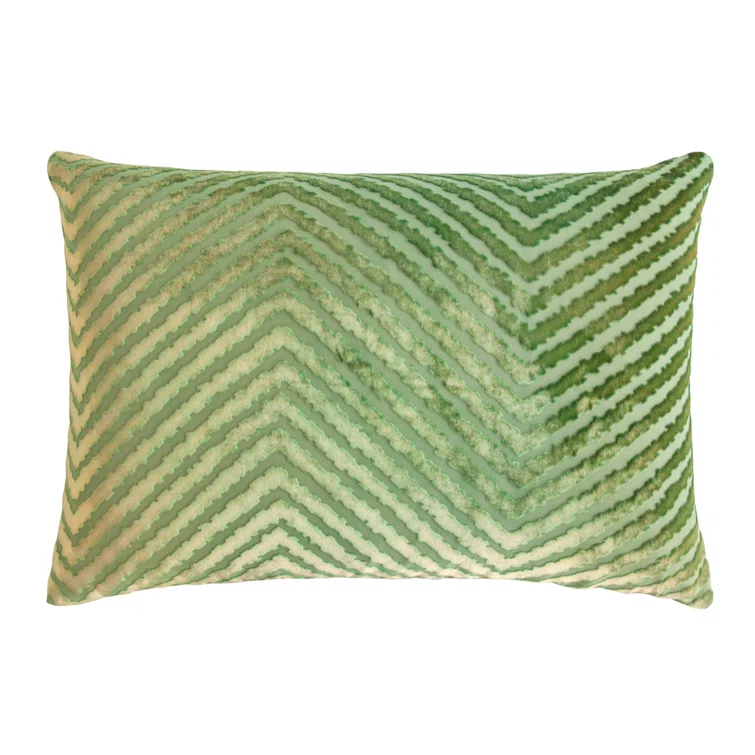 Kevin O'Brien Studio Chevron Velvet Reversible Throw Pillow