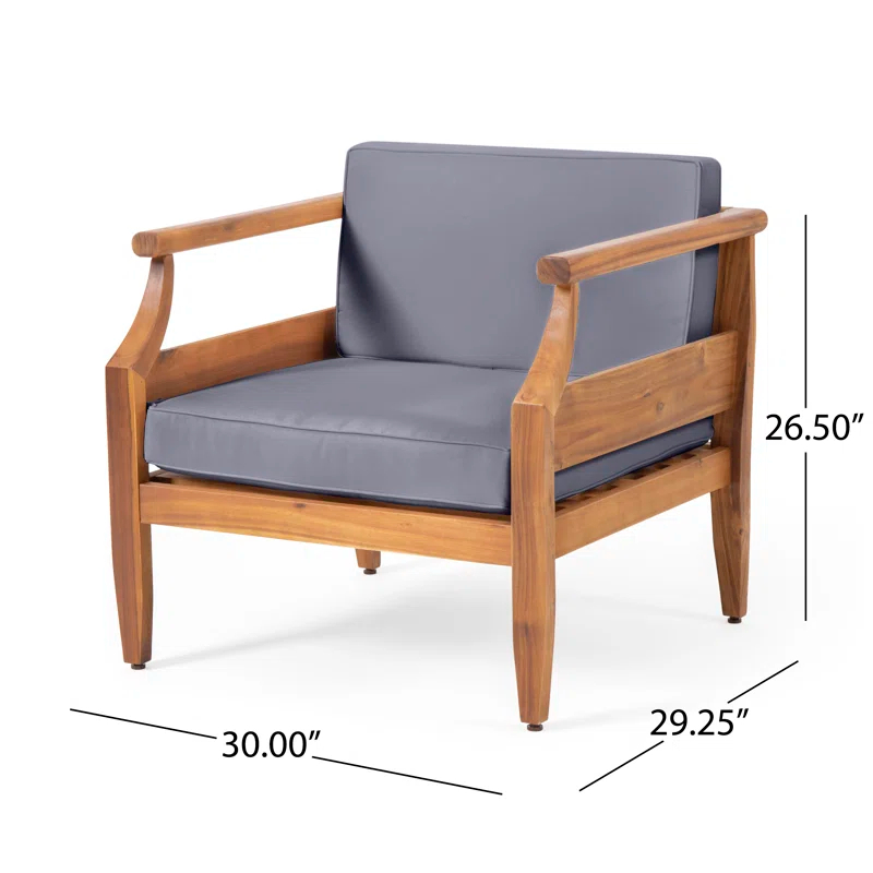 Rosecliff Heights Leist Outdoor Patio Chair with Cushions (Set of 4)