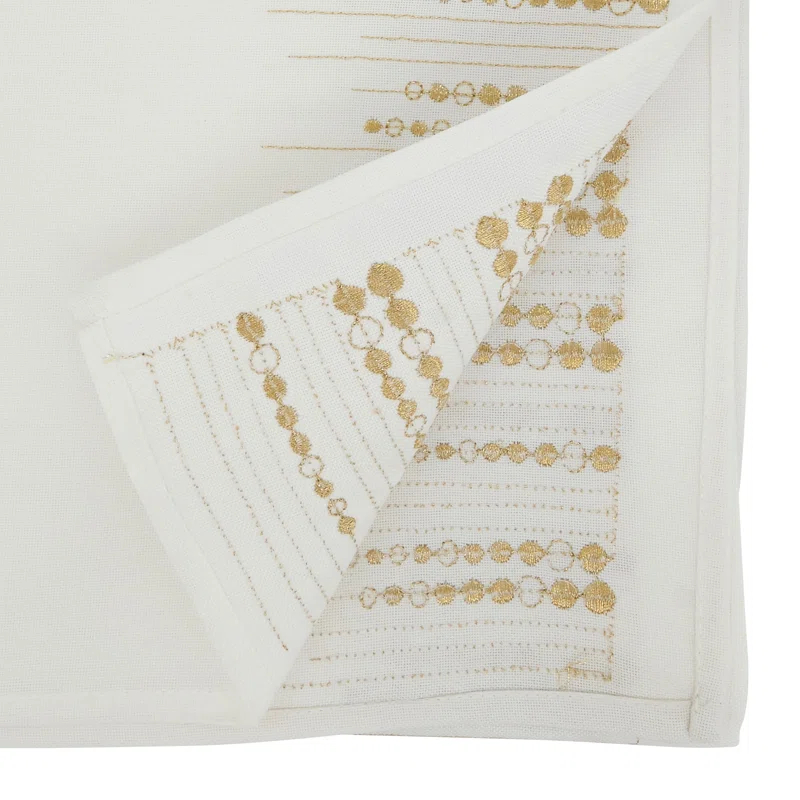 Saro Charming Embroidered Dots Table Runner