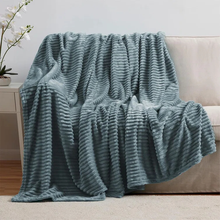 Nestl Nestl Cut Plush Cozy Throw Blanket - Fuzzy Warm Fleece Bed Blankets - Throws for Sofa, Bed, and Couch