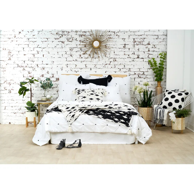 C&F Home Dot Embroidery White/Black Cotton Reversible Quilt