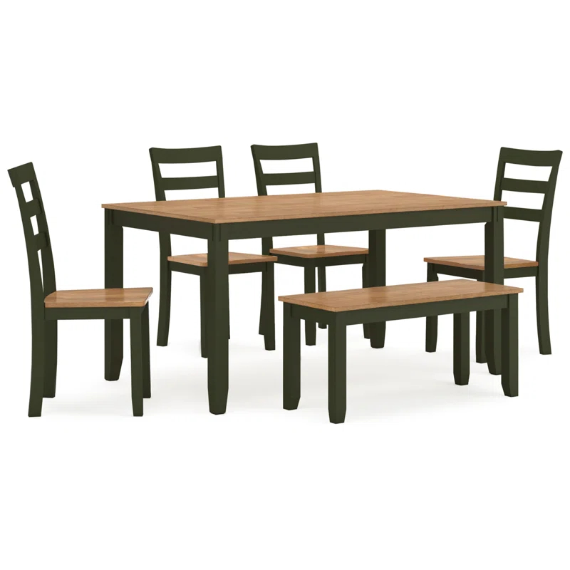 Lark Manor™ Malkin Dining Table With 4 Chairs And Bench, Set Of 6