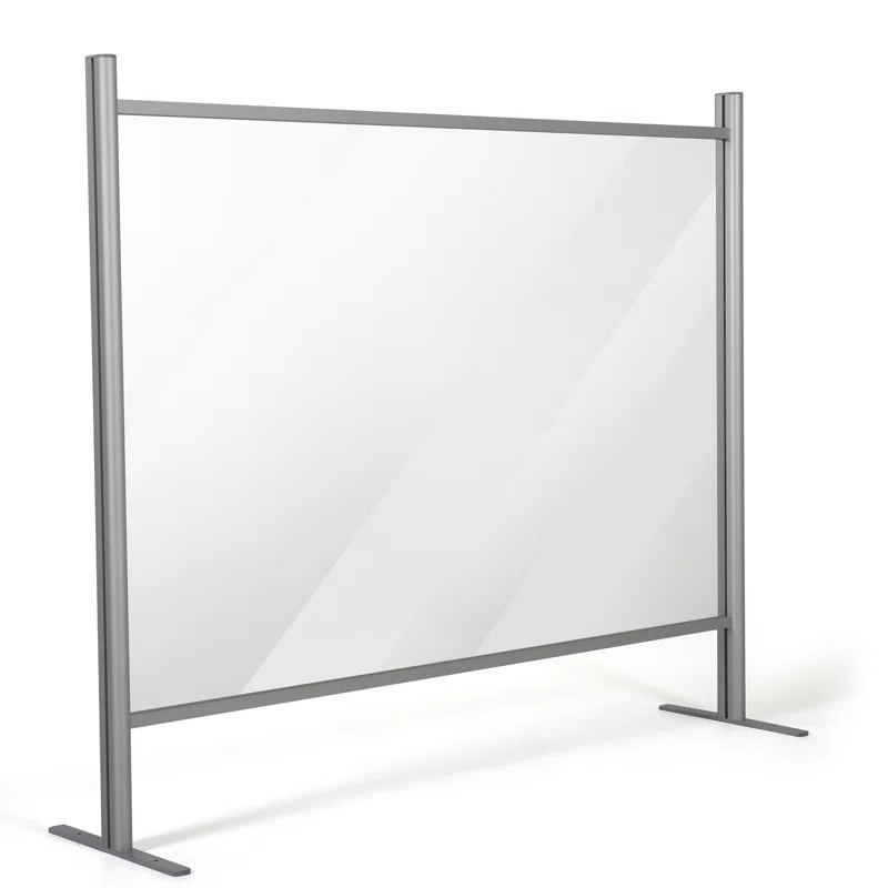 MT Displays Metal/Glass 1 Panel Sneeze Guard with Pass Through Window