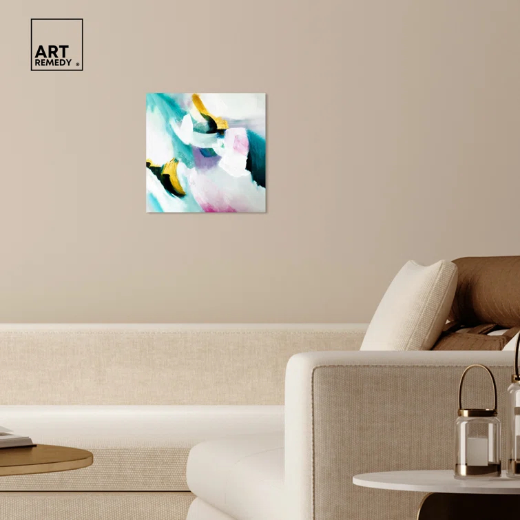 Art Remedy Still Violas Framed Blue Abstract 1 Piece Canvas Wall Art 56586 | Wayfair