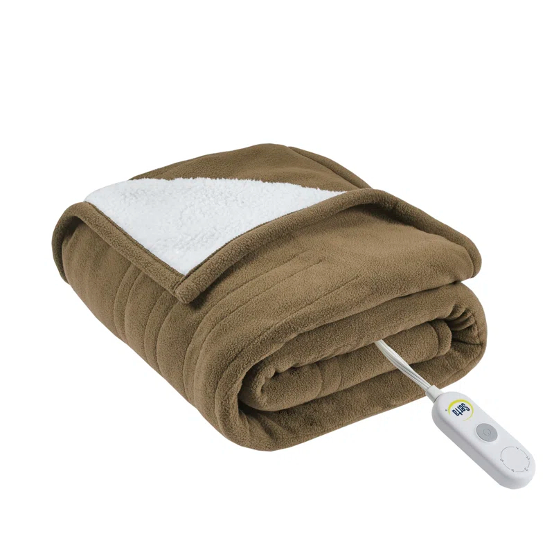 Serta Serta Fleece to Sherpa Heated Throw