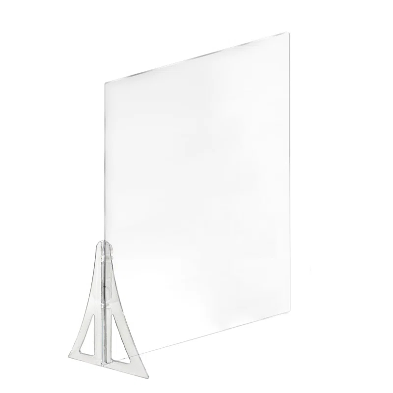 Azar Displays 23.5" x 31.5" Single Leg Partition PLEXIGLASS Shield, 2- Pack (Set of 2)