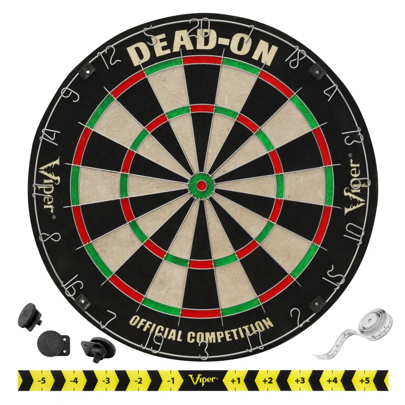 Viper Viper Dead-On Sisal Dartboard, Defender Dart Surround, Jar Of 20 Darts And Viper Edge Throwline
