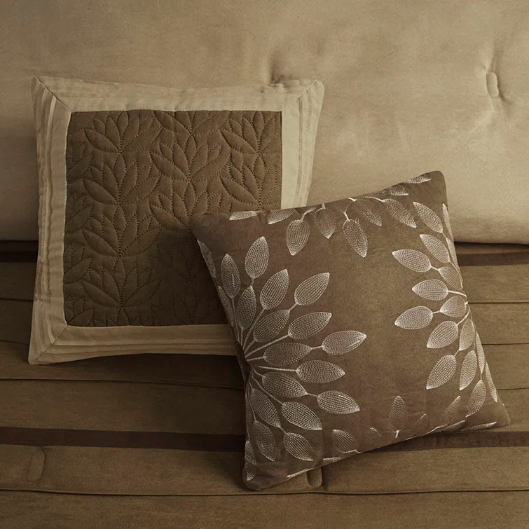 Madison Park Palmer 7 PC Pieced Faux Suede Comforter Set