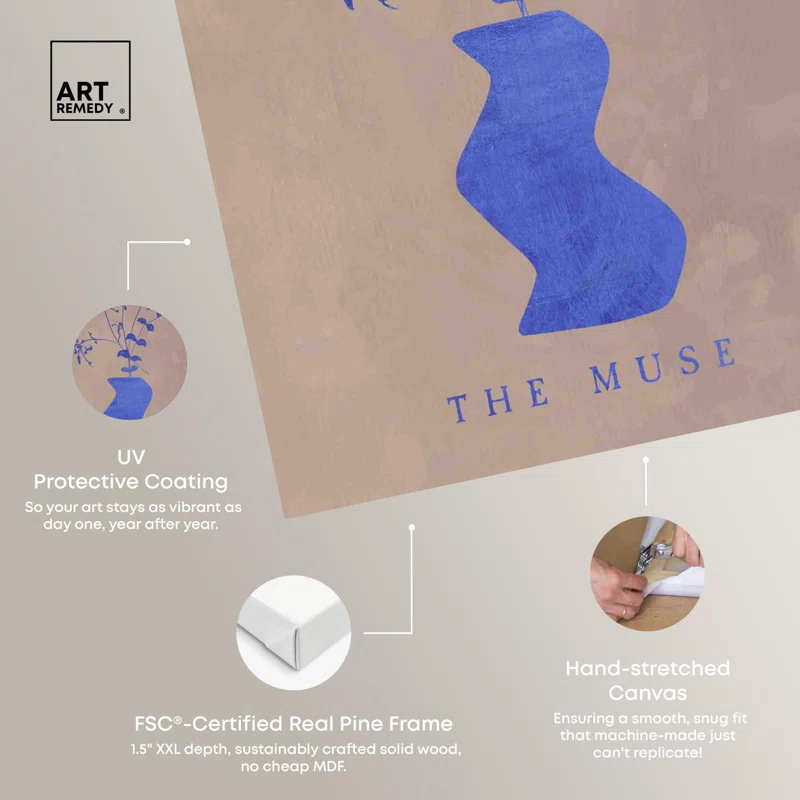 Art Remedy The Muse Noir Canvas Delicate Farmhouse Wall Art by Art Remedy