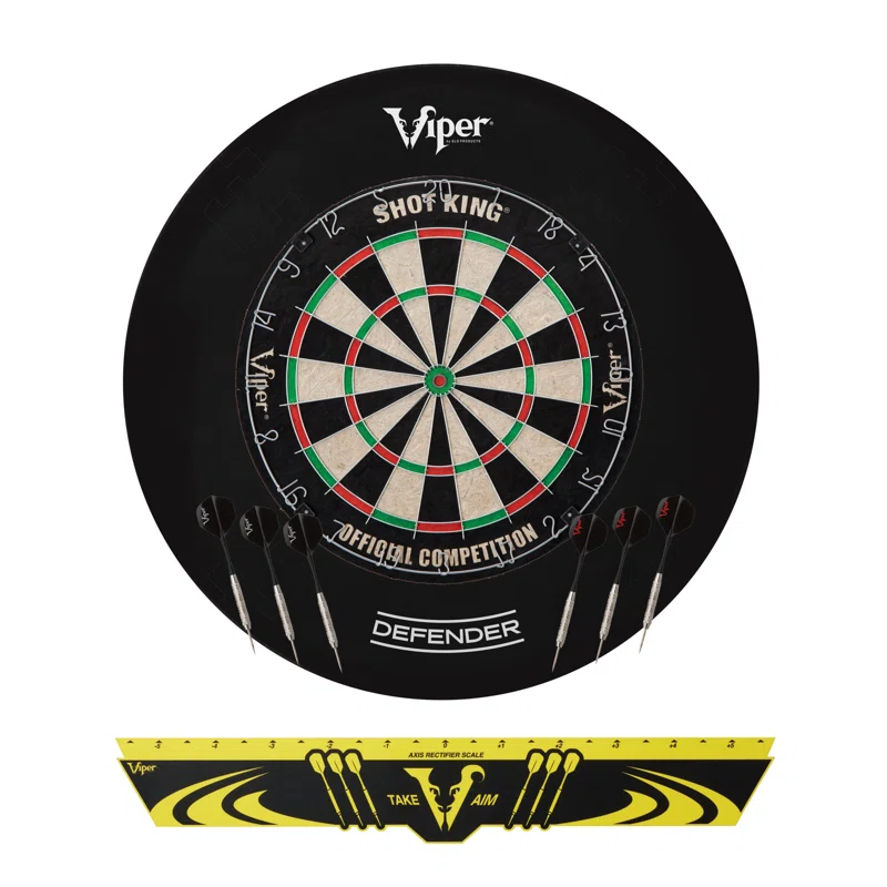 Viper Shot King Sisal Bristle Dartboard with Darts