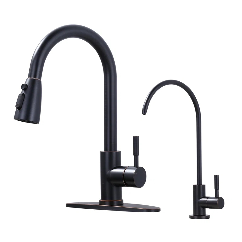 ARCORA ARCORA Stainless Steel Pull-Down Kitchen Faucet and Water Filter Faucet Combo AR7100301RB-L