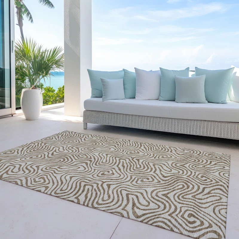 Machine Washable Indoor/Outdoor Chayden ACN1031 Beige Rug