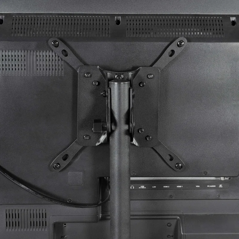 Vivo Black TV Stand with Storage Shelf