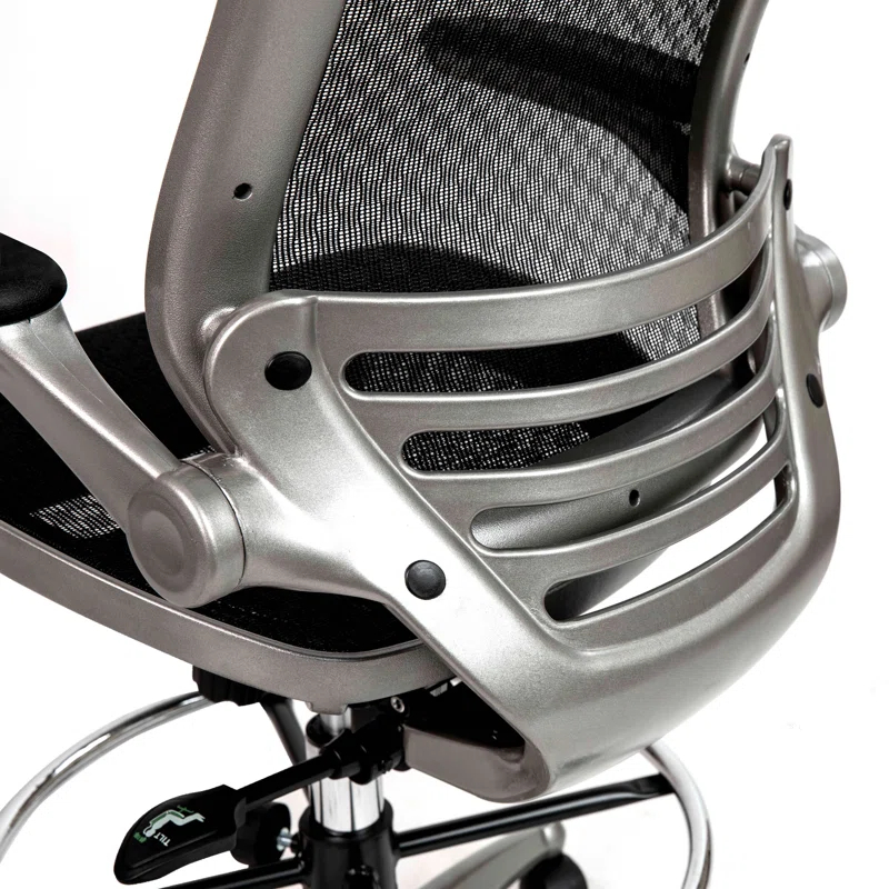 Flash Furniture Mignone Mid-Back Transparent Mesh Office Chair with Flip-Up Arms