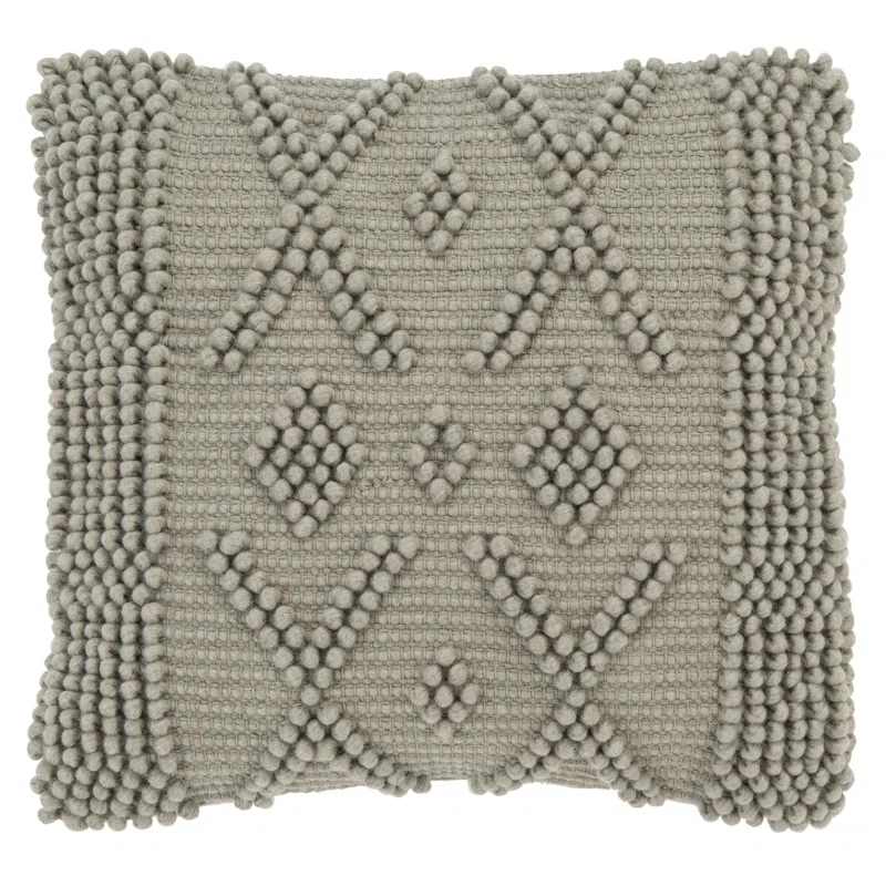 Baird Embroidered Wool Blend Reversible Throw Pillow