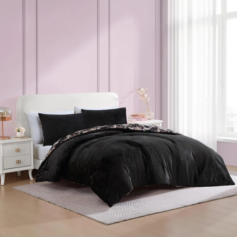 Betsey Johnson Betsey Johnson Solid Reversible Comforter Set