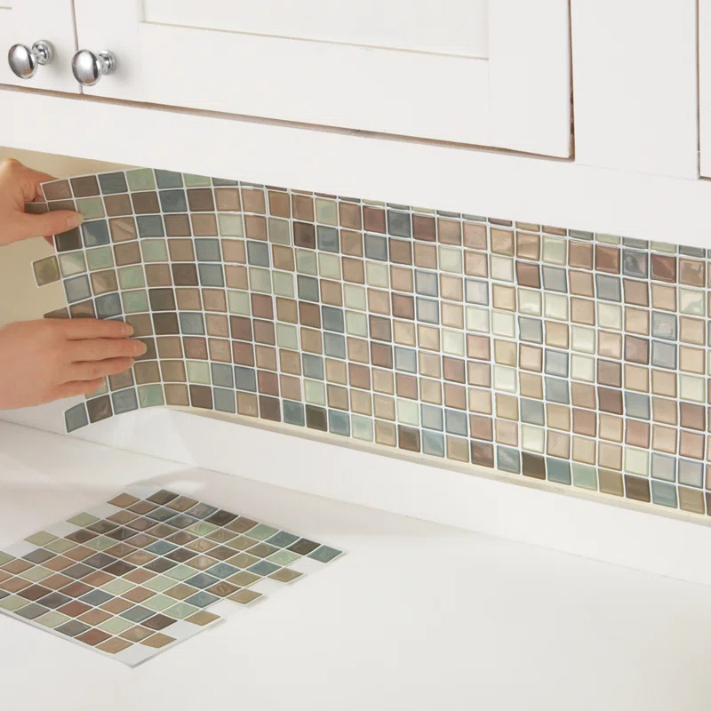 Winston Brands Mosaic 10'' W x 10'' L Gel Peel and Stick Mosaic Tile